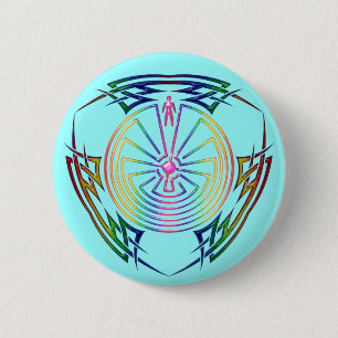 Der Mann im Maze - Stamm Tattoo gefärbt Button
