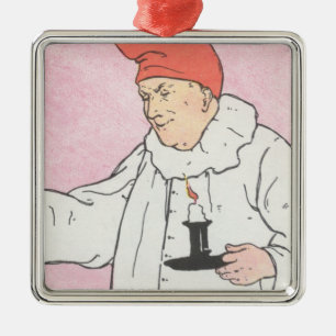 Der Mann im Mond blickte aus dem Mond Silbernes Ornament