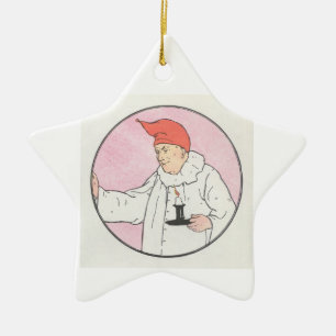 Der Mann im Mond schaute aus dem Mond heraus Keramik Ornament
