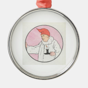 Der Mann im Mond schaute aus dem Mond heraus Silbernes Ornament