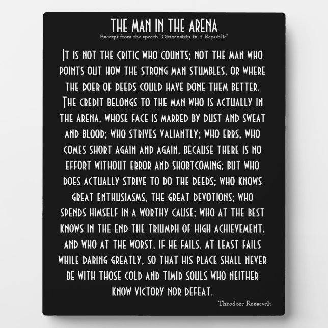 'Der Mann in der Arena' Plaque Fotoplatte (Vorderseite)