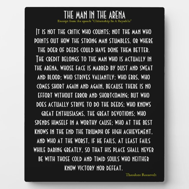 'Der Mann in der Arena' Plaque Fotoplatte (Vorderseite)