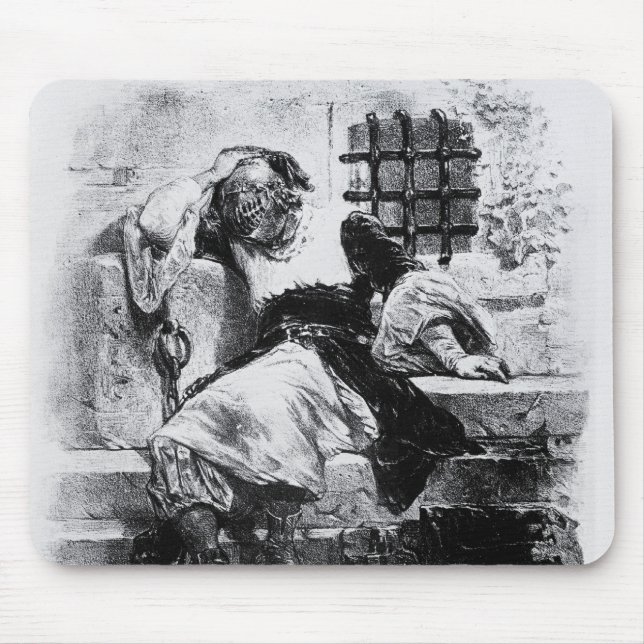 Der Mann in der Eisen-Maske in seinem Gefängnis Mousepad (Vorne)
