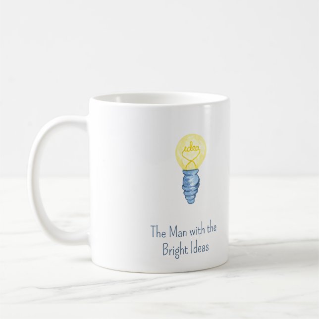 Der Mann mit der Glühbirne Kaffeetasse (Links)