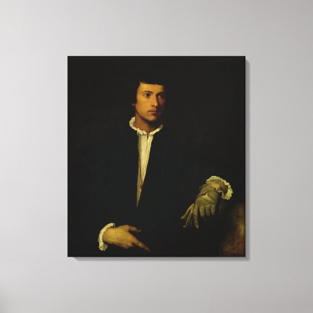 Der Mann mit Handschuh, c.1520 Leinwanddruck (Vorderseite)