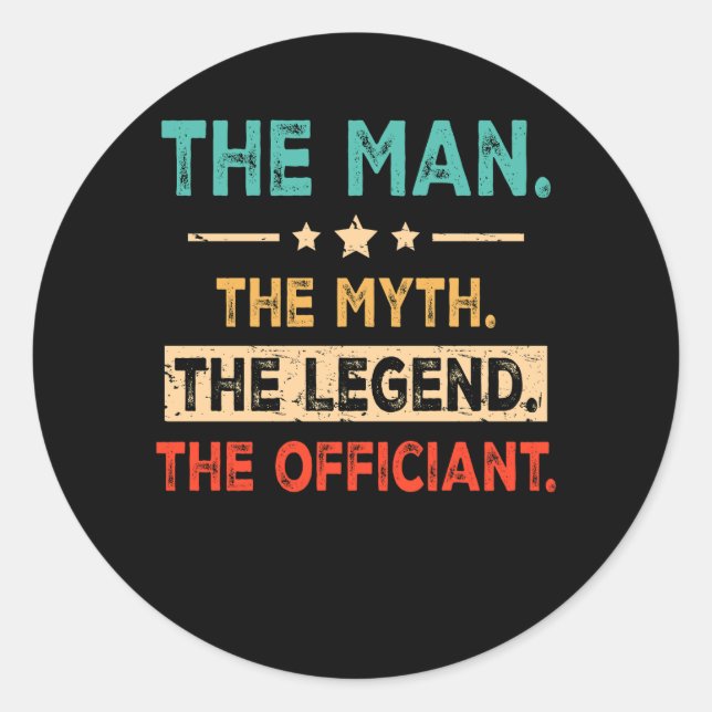 Der Mann Myth Legend Offizier für Hochzeit Ma Runder Aufkleber (Vorderseite)
