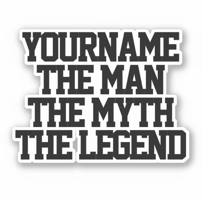 Der Mann Mythos Legende personalisiert Kiss-Cut-Vi Aufkleber (Vorderseite)