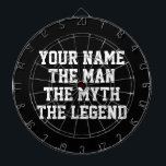 Der Mann Mythos sagt lustiges Dartboard-Geschenk f Dartscheibe<br><div class="desc">Der Mann Mythos Legende lustige Dartboard Geschenk für Typ. Fügen Sie Ihren eigenen personalisierten Namen hinzu. Fette Typografie-Designvorlage. Cooles Dartbrettspiel für Vater, Ehemann, Vater, Onkel, Großvater, Bruder, Freund, besten Freund, Lehrer, Sporttrainer, Mitarbeiter, Chef, Büroangestellter, Sohn usw. Spaß Unterhaltung für Haus Party, Büro, Seehaus, Keller, menschliche Höhle, Bar, Pub, Uni Stube,...</div>