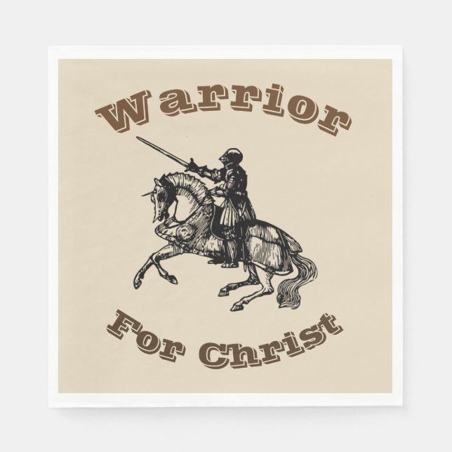 Der männliche Krieger für Christus Napkins Serviette (Vorderseite)