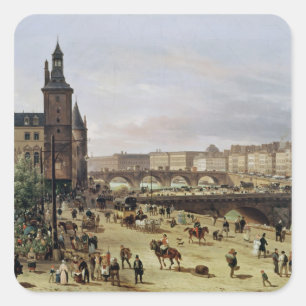 Der Markt für Blume, 1832 Quadratischer Aufkleber