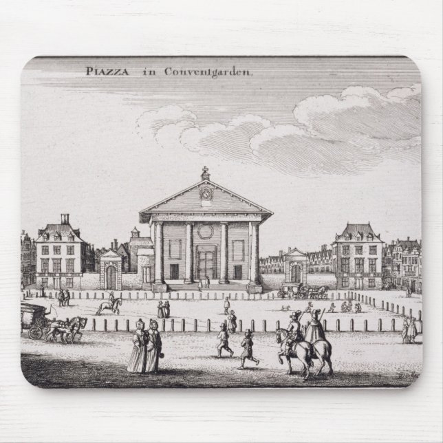 Der Marktplatz in Covent Garten, 1647 (Stich) Mousepad (Vorne)