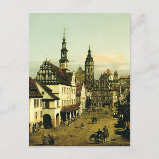 Der Marktplatz in Pirna bei Bernardo Bellotto Postkarte (Vorderseite)