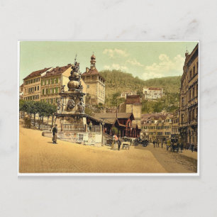 Der Marktplatzbrunnen, Karlsbad, Böhmen, Österreic Postkarte
