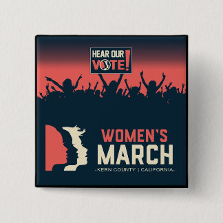 Der März-Kerns der Frauen quadratischer Knopf Button