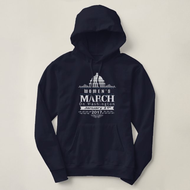 Der März Million Frauen auf Blau Washingtons 2017 Hoodie (Design vorne)