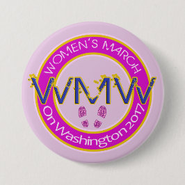 Der März Million Frauen auf Knopf-Button Button