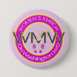 Der März Million Frauen auf Knopf-Button Button