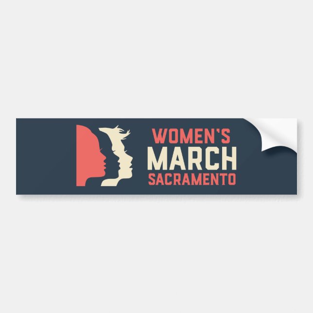 Der März-Sacramento-Autoaufkleber der Frauen Autoaufkleber (Vorne)