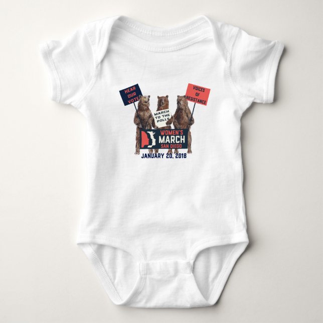 Der März San Diego der Frauen trägt Baby-Bodysuit Baby Strampler (Vorderseite)