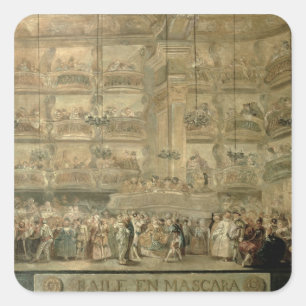 Der Maskenball, c.1767 Quadratischer Aufkleber