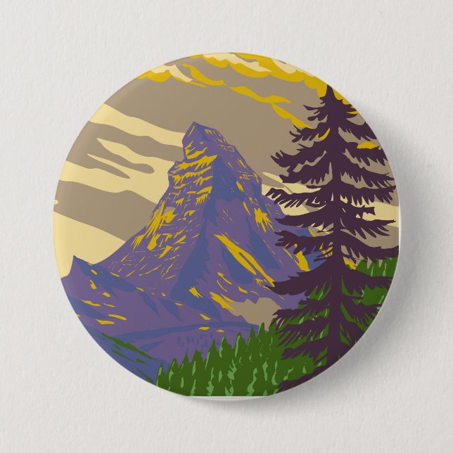 Der Matterhorn in der Schweiz Button (Vorderseite)
