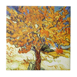 Der Maulbeerbaum, Vincent van Gogh. Vintage Kunst Fliese