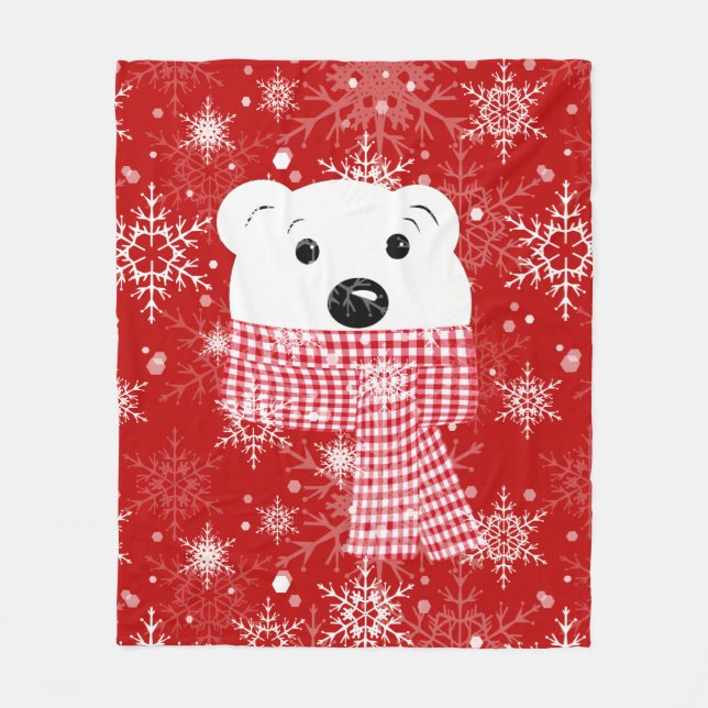 Der Maulkorb eines Eisbären, Weihnachten Fleecedecke (Vorderseite)
