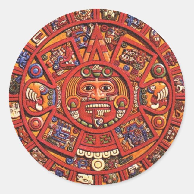 Der Maya-Kalender Runder Aufkleber (Vorderseite)