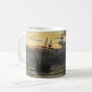 Der Meer-Strand nach einer Sturm-Zeit, Dämmerung Kaffeetasse