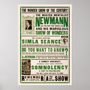 Der Meister Mentalist, 1930. Vintage Zauberer Poster