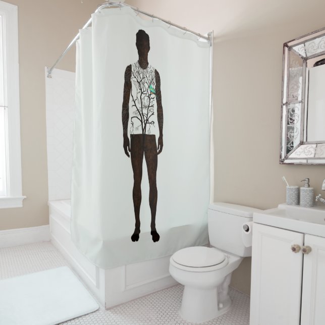 Der Mensch als Feldbaum Duschvorhang (Beispiel)