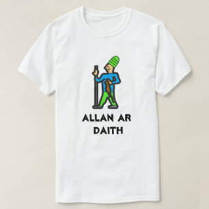 Der Mensch, der zu Fuß geht, und der walisische Te T-Shirt