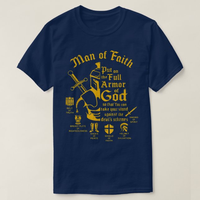 Der Mensch des Glaubens, setzt die volle Rüstung G T-Shirt (Design vorne)