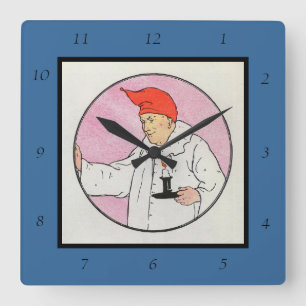 Der Mensch im Mond Gänse Kinderzimmer Rhyme Quadratische Wanduhr