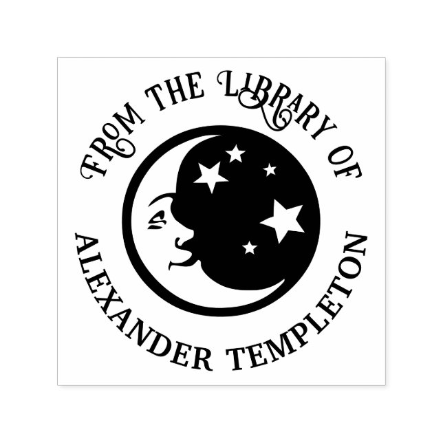 Der Mensch im Mond und die Sterne "Aus der Bibliot Permastempel (Design)