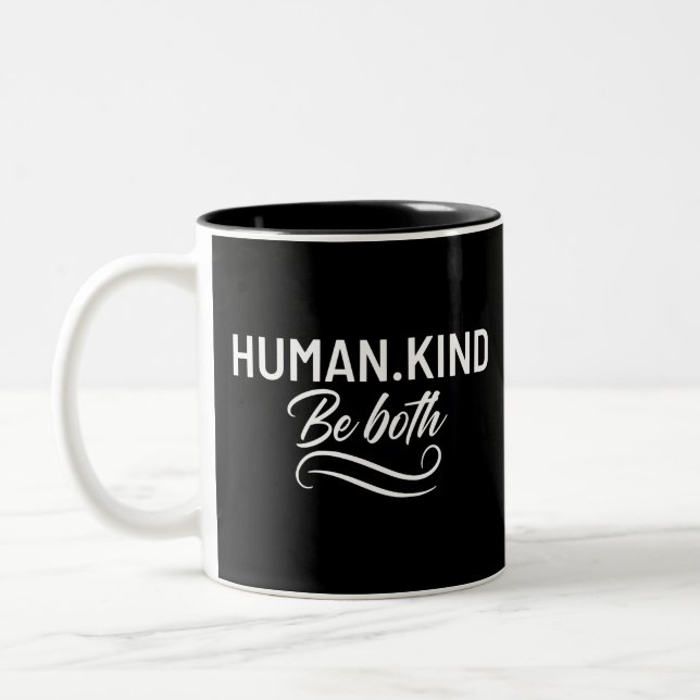 Der Mensch ist beides Zweifarbige Tasse (Links)