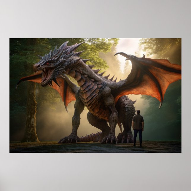 Der Mensch steht vor dem Drachen, Poster (Vorne)