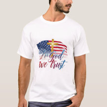 Der Mensch T - Shirt mit Design "In God We Trust".