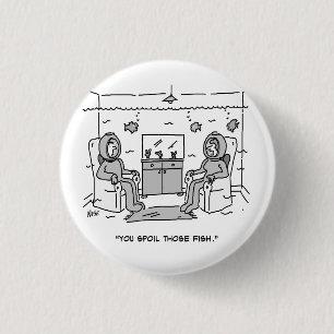 Der Mensch verwüstet seinen tropischen Fisch - Fun Button