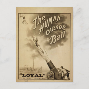 Der menschliche Cannon-Ball, Vintages Theater "Loy Postkarte