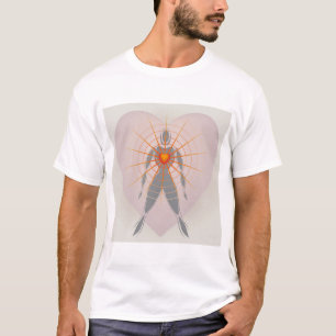 Der menschliche Körper mit strahlenden Lichtstrahl T-Shirt