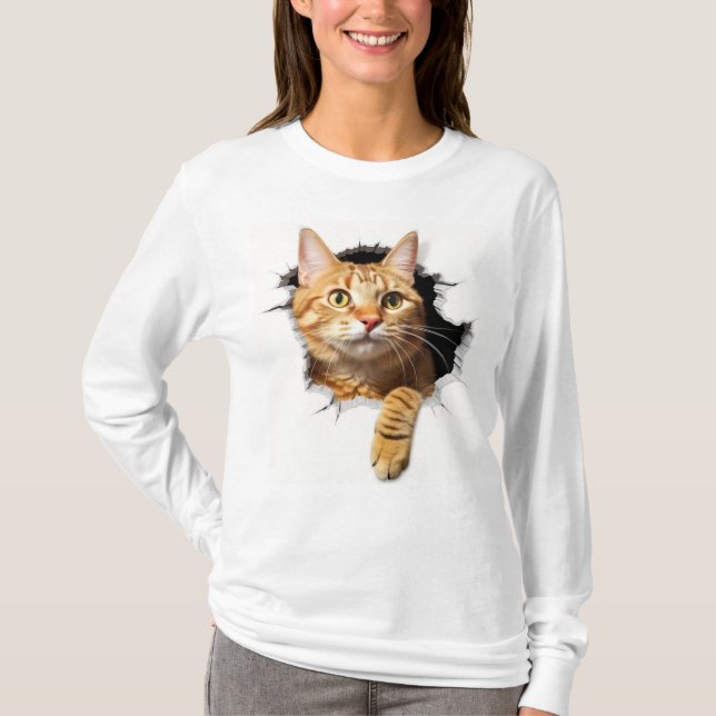 "Der Meow-T - Shirt der Katze" (Vorderseite)