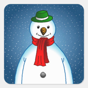 Der Merry Snowman auf einem Square Sticker