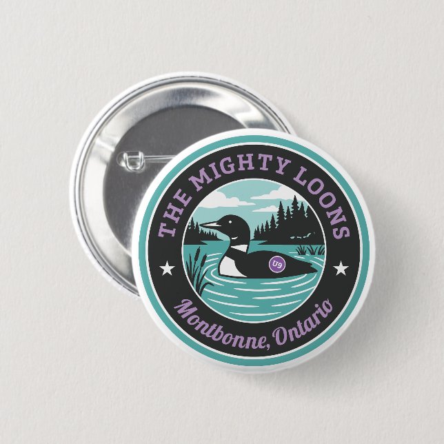 Der Mighty Loons Türkis-Button Button (Vorne & Hinten)