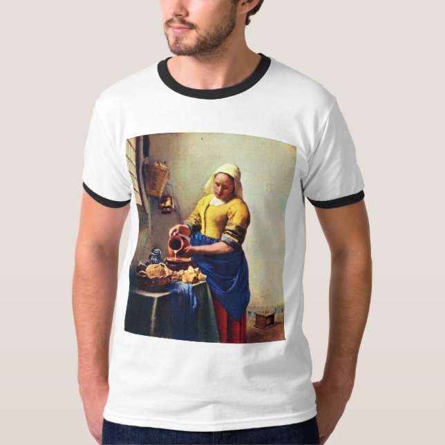 Der Milkmaid [1]. Durch Johannes Vermeer T-Shirt (Vorderseite)