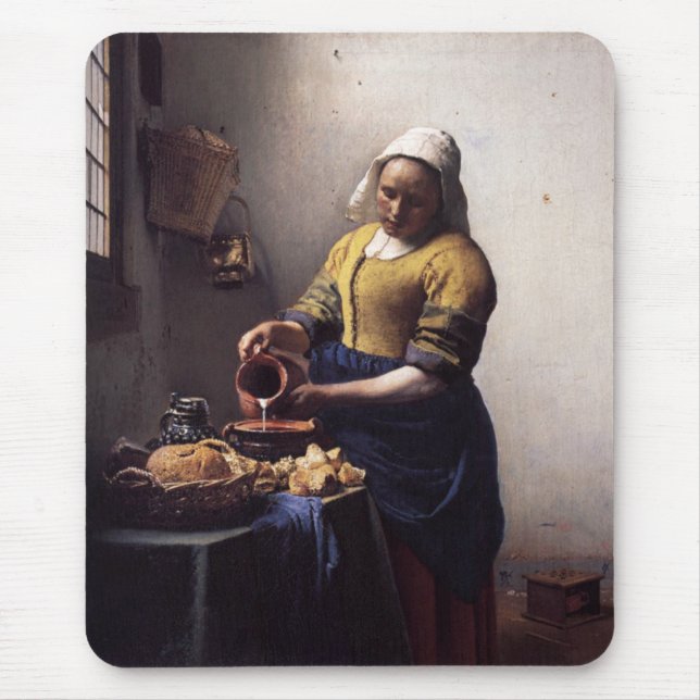 Der Milkmaid durch Johannes Vermeer Mousepad (Vorne)