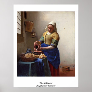 Der Milkmaid. Durch Johannes Vermeer Poster