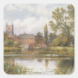 Der Millpond, 1901 (Öl auf Leinwand) Quadratischer Aufkleber