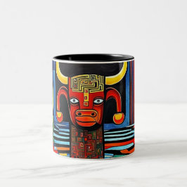 Der Minotaurus wartet Zweifarbige Tasse