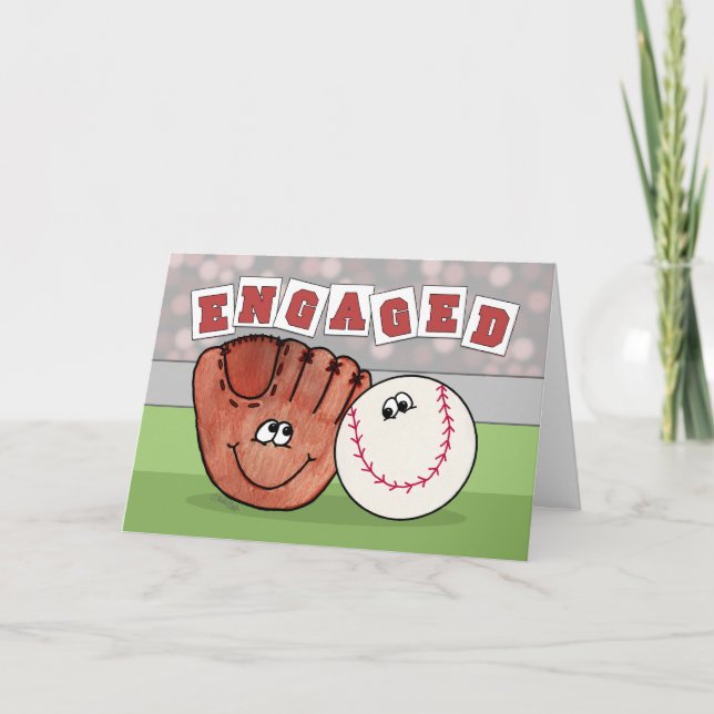 Der Mitt und der Baseball des Fängers VERLOBUNG Ankündigung (Vorderseite)
